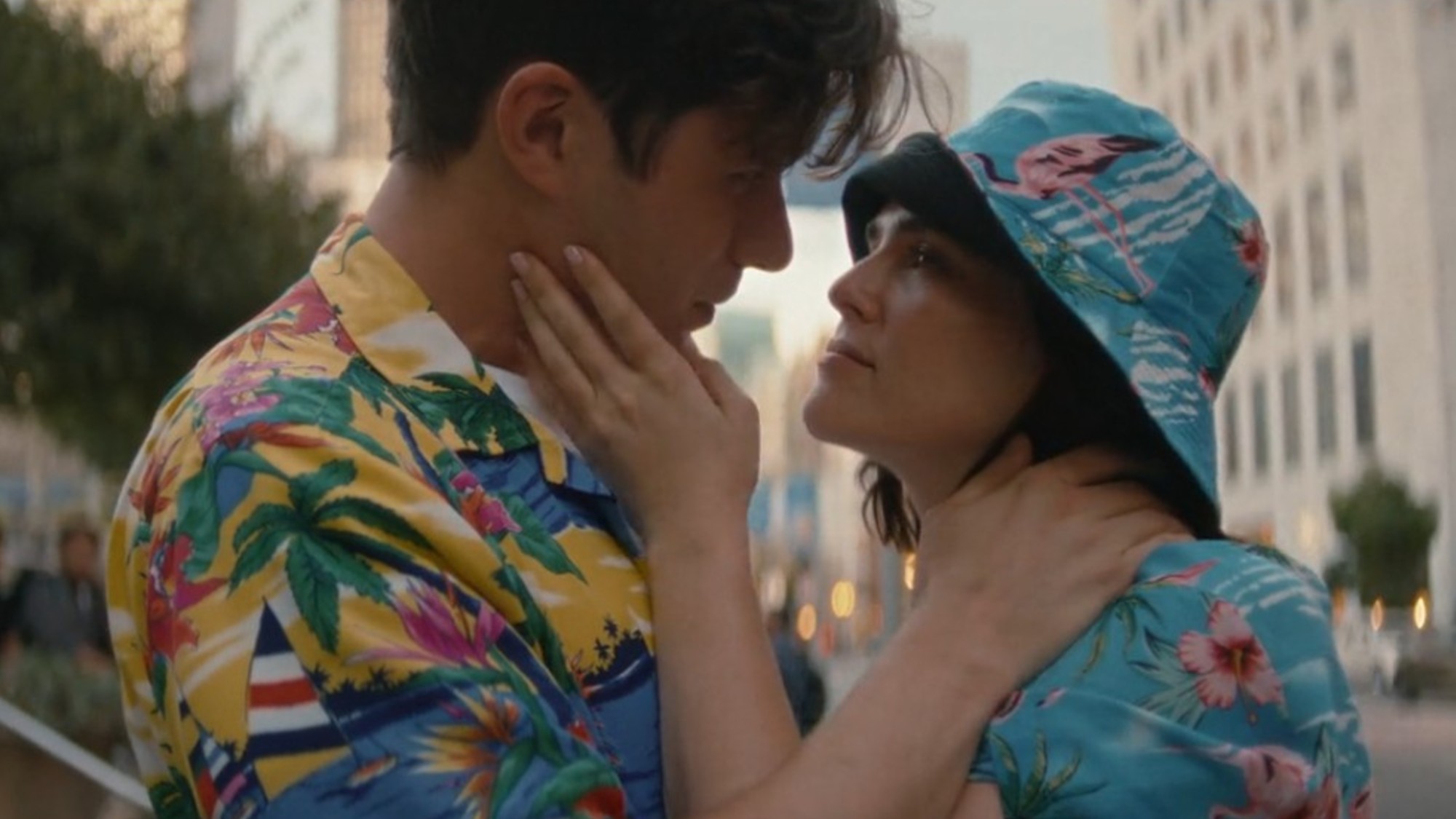 Zoey Deutch and Nick Robinson about to kiss again in Voicemails for Isabelle.
