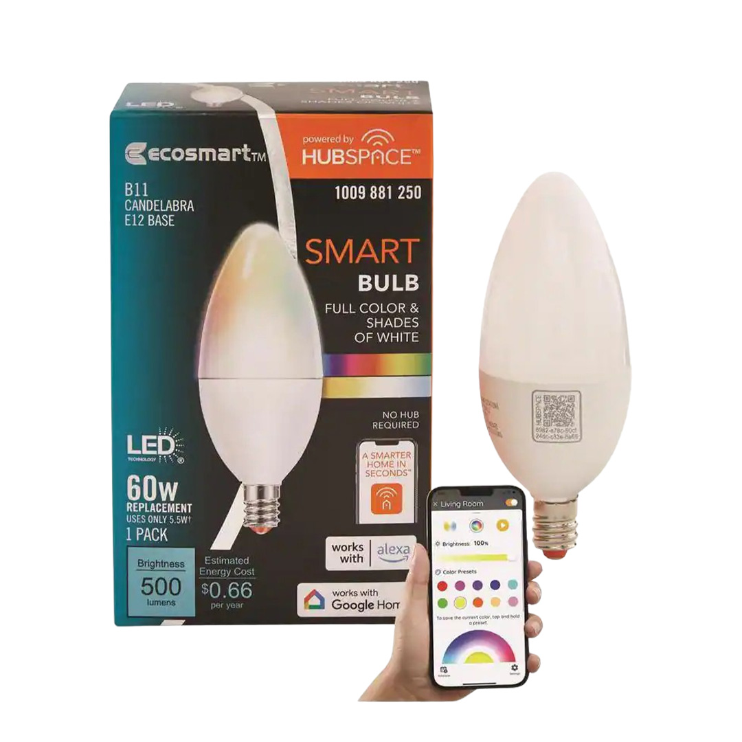 EcoSmart, 60-Watt Equivalent Smart Color Changing LED Light Bulb