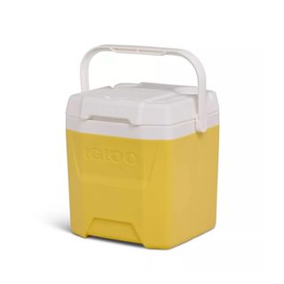 Yellow cooler on white background
