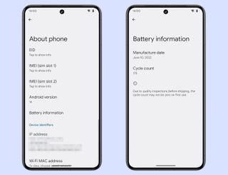 Battery health info in Android 14 QPR1