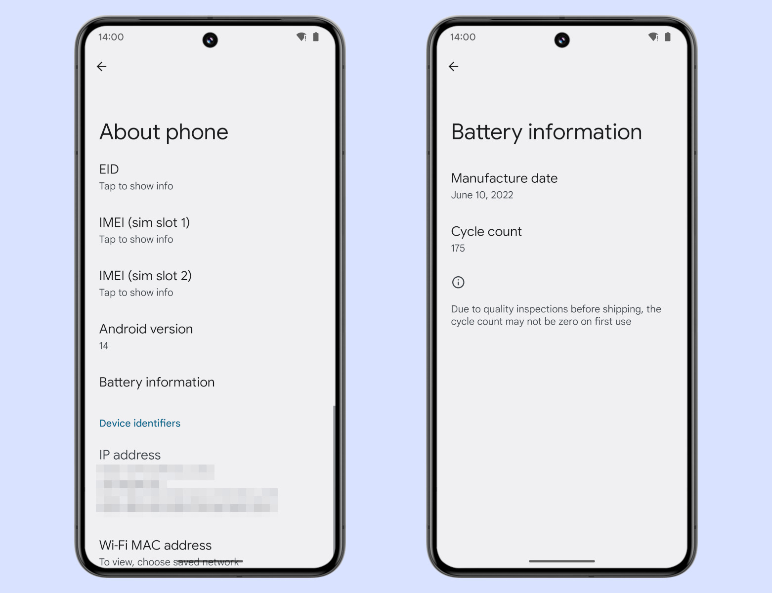 Battery health info in Android 14 QPR1