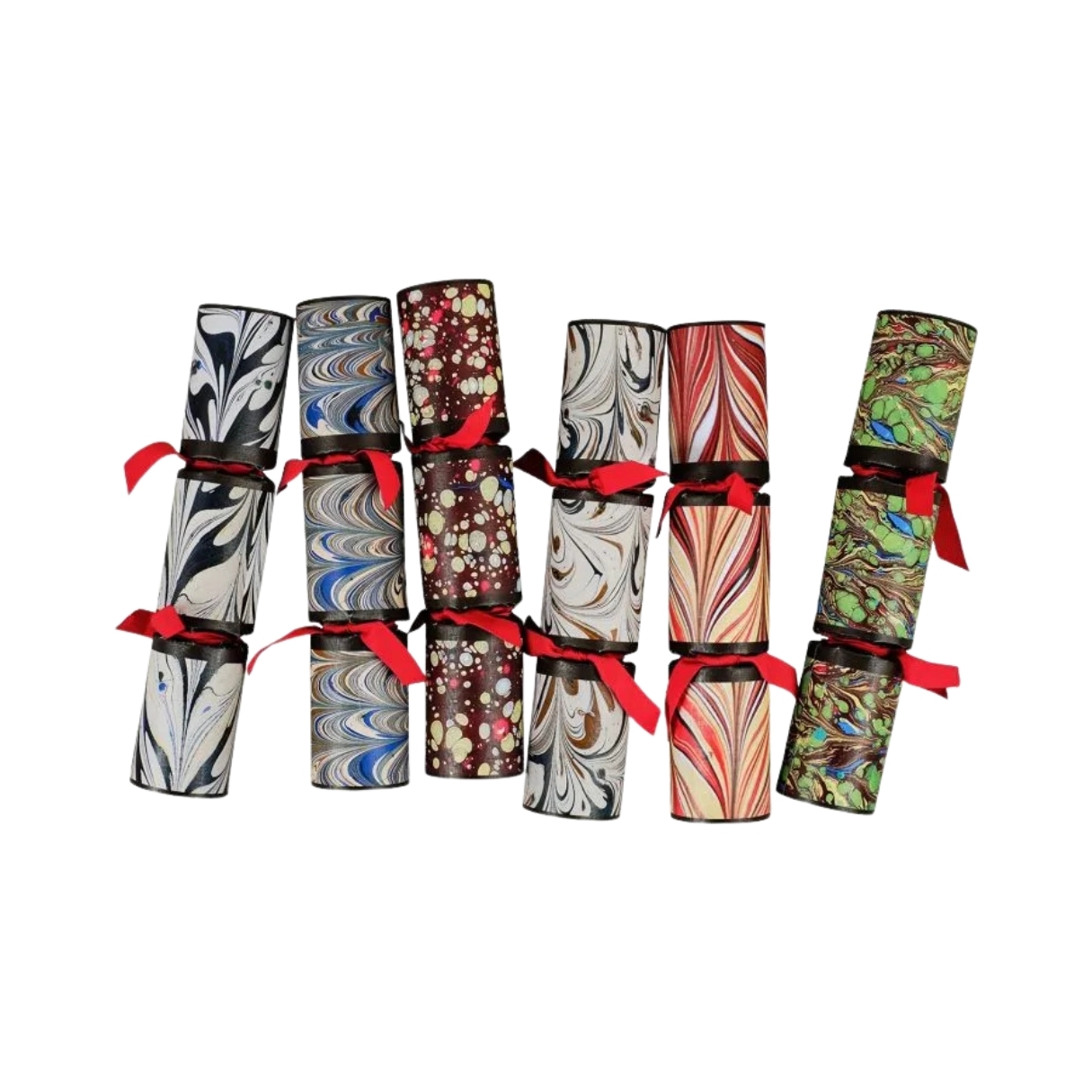 Marble print Christmas crackers