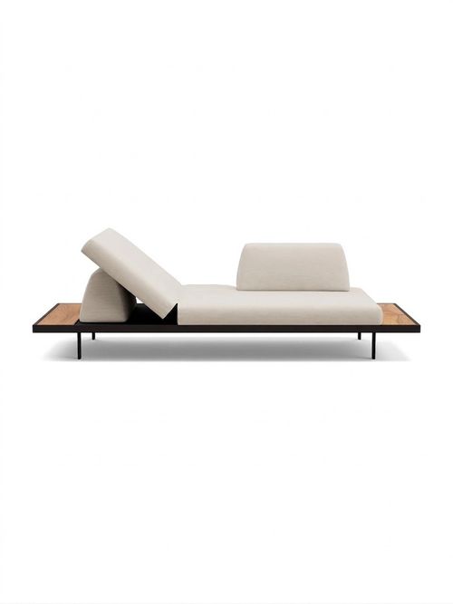 Plateau Outdoor 2 Seater Sun Lounge with Shelving