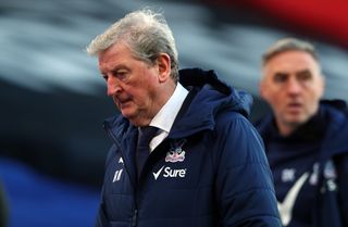 Crystal Palace manager Roy Hodgson watches on