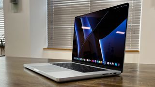 MacBook Pro 16-inch, one of the best MacBooks, on a table