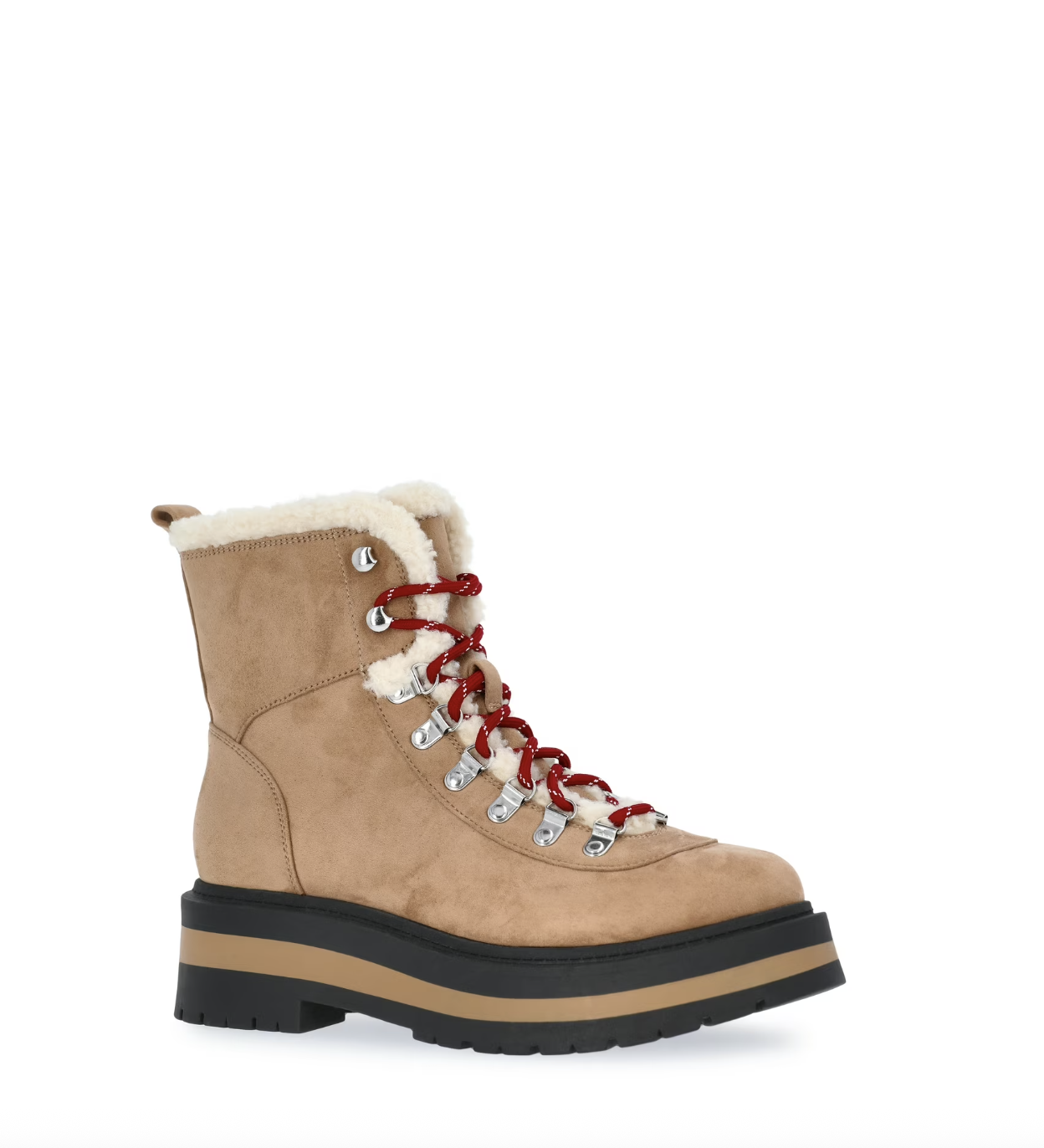 Free Assembly, Free Assembly Women&#039;s Lace-Up Faux Shearling Booties