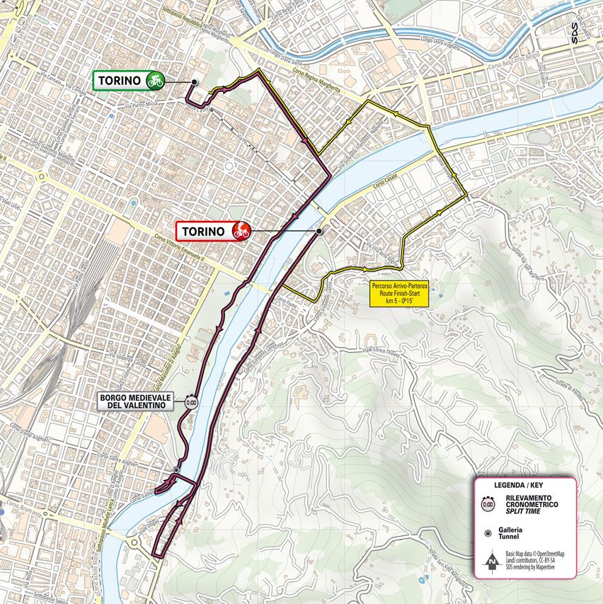 Stage 1 map at 2021 Giro d'Italia