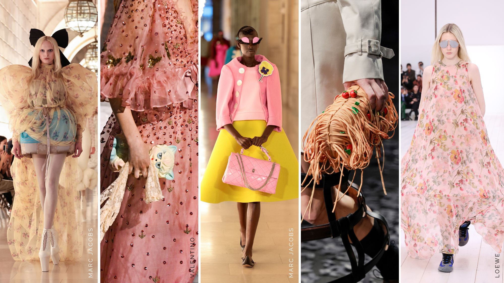 models at marc jacobs, valentino, loewe and moschino