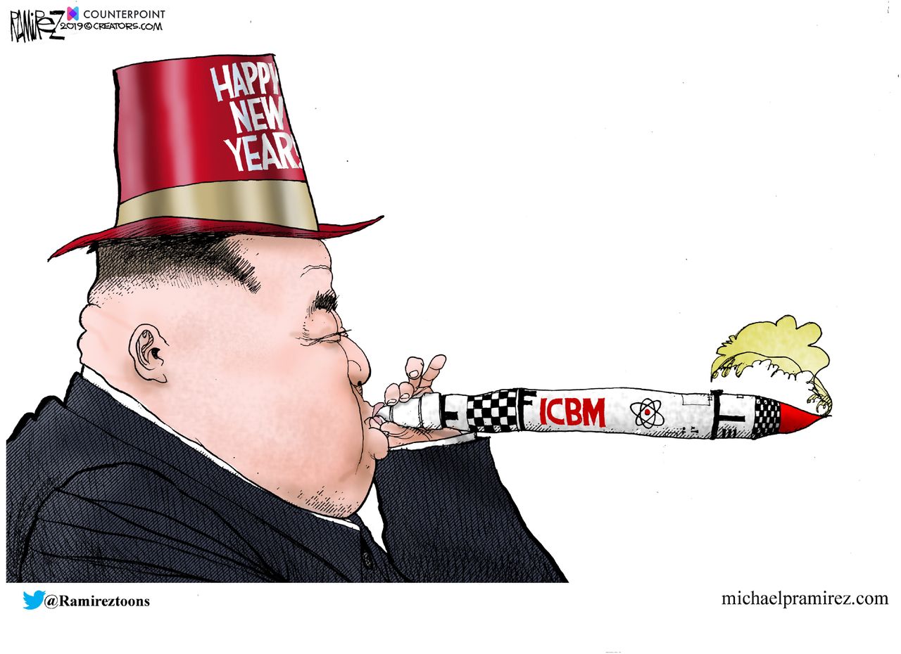 Political Cartoon U.S. Kim Jong Un New Year&amp;#039;s Nuclear Missile