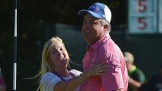 Kenny Perry celebrates with his wife Sandy after winning 2017 US Senior Open Championship