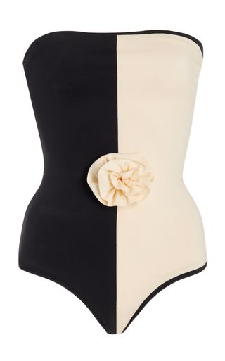 Como Two-Tone Floral Swimsuit