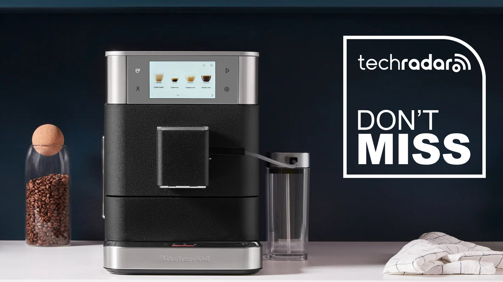 KitchenAid KF8 espresso machine in black with 