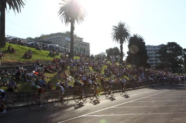 Ritchie Boulevard is a perfect place for spectators on warm sunny evenings such as this