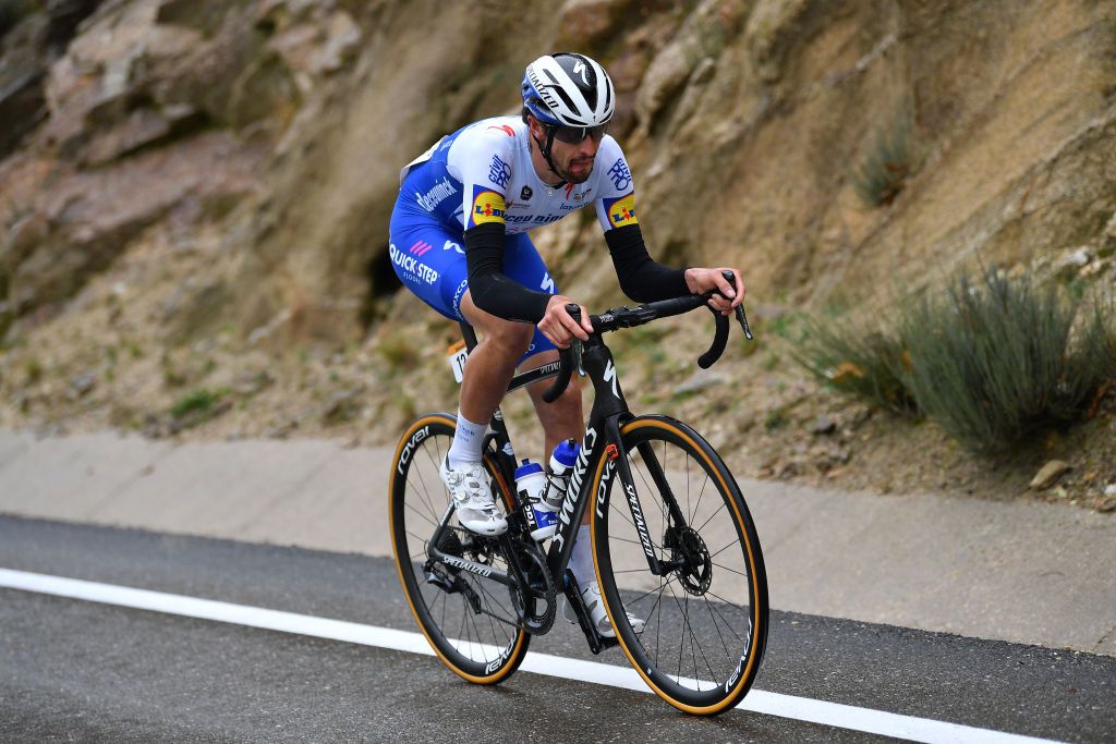 PUEBLA DE SANABRIA SPAIN NOVEMBER 05 Mattia Cattaneo of Italy and Team Deceuninck QuickStep Breakaway during the 75th Tour of Spain 2020 Stage 15 a 2308km stage from Mos to Puebla de Sanabria 924m lavuelta LaVuelta20 La Vuelta on November 05 2020 in Puebla de Sanabria Spain Photo by Justin SetterfieldGetty Images