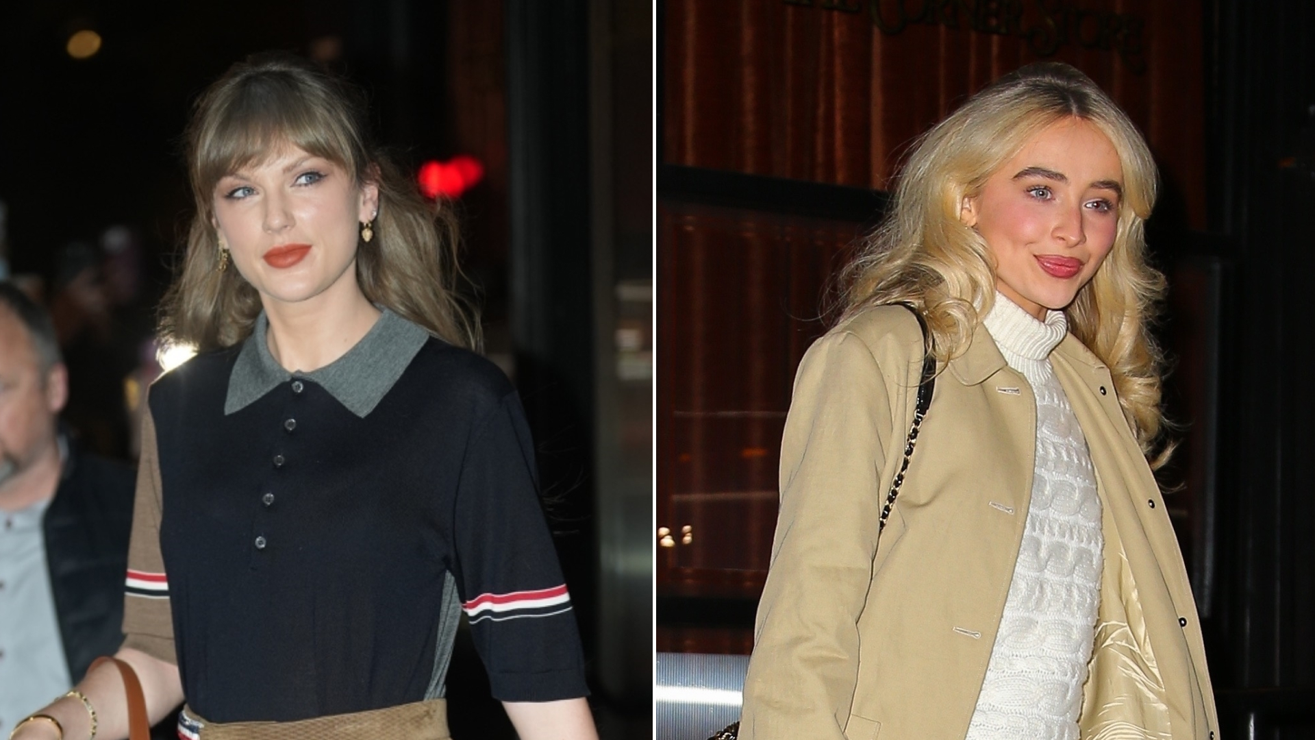 Taylor Swift and Sabrina Carpenter get dinner in New York on November 7, 2025