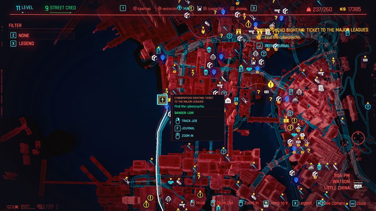 Cyberpunk 2077 Cyberpsycho Sightings locations