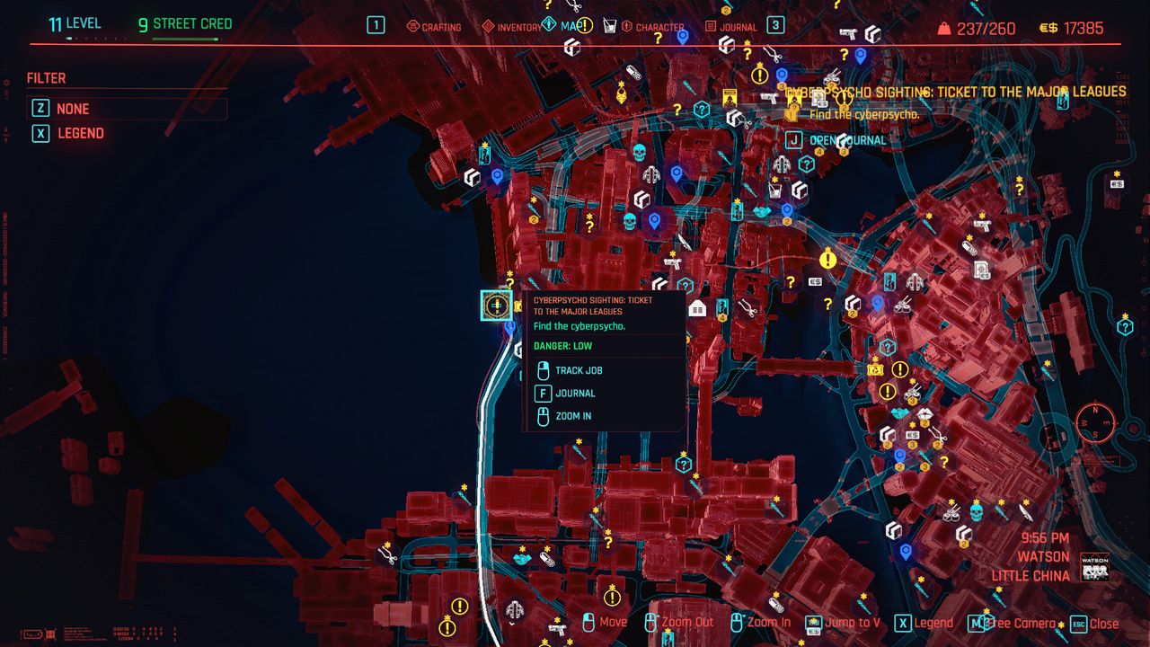 Cyberpunk 2077 Cyberpsycho Sightings locations