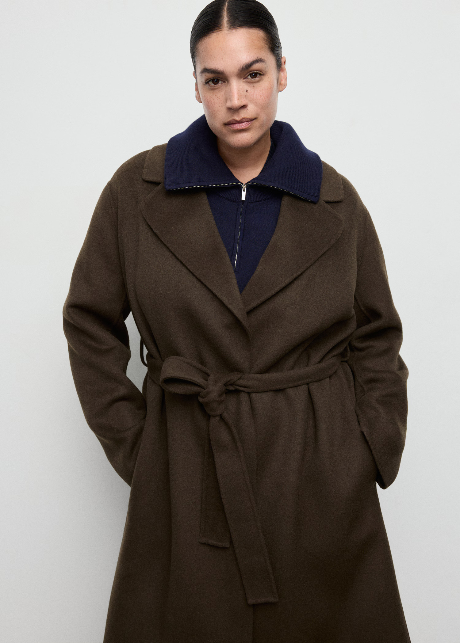 Khaki belted coat