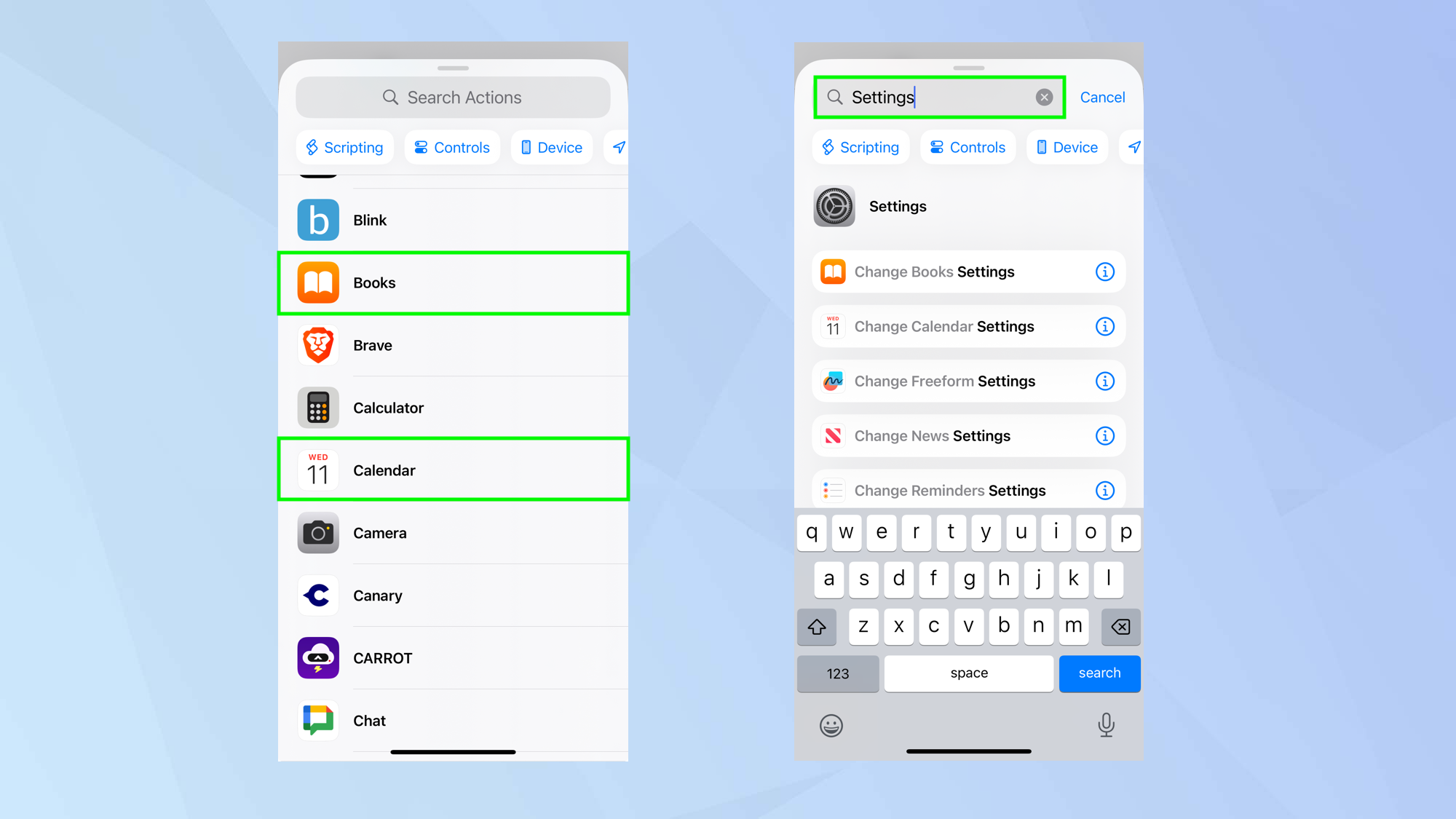 How to create custom iPhone shortcuts to control settings without opening an app