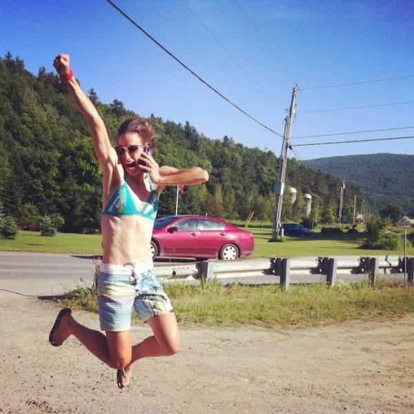 Lea Davison reacts to the news that she is going to the Olympics