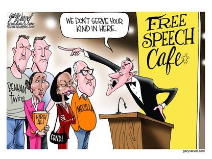 Editorial cartoon commencement free speech