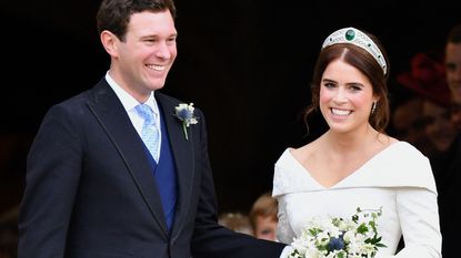 Princess Eugenie and Jack Brooksbank leave St George's Chapel after their wedding ceremony