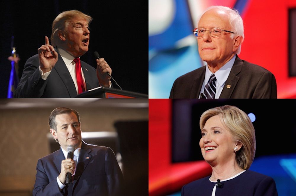 candidates, 2016, bernie sanders, hillary clinton, donald trump, ted cruz