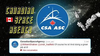 Canadian Space Agency Tweet Response to Shatner and Hadfield