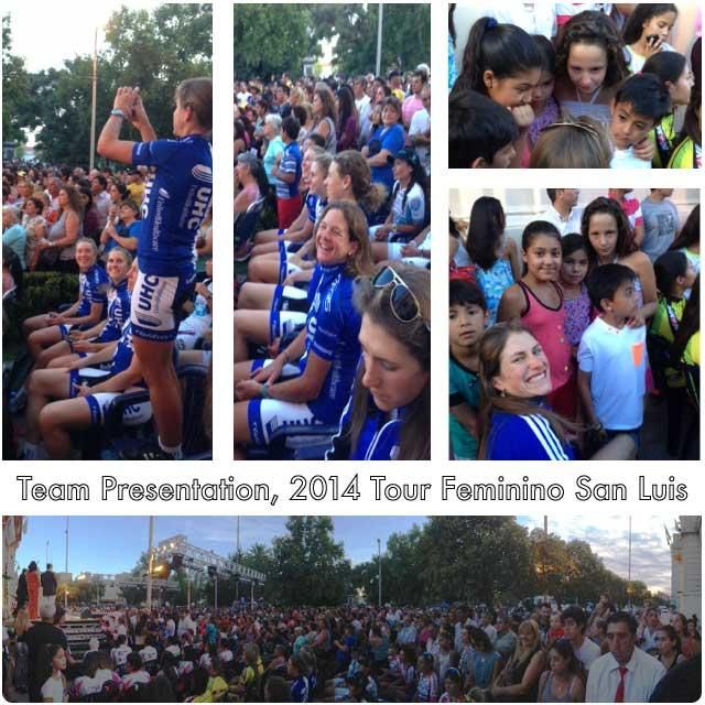With the team while its presented at the Tour de San Luis Feminin