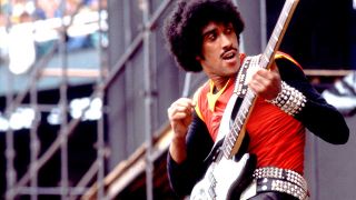 Phil Lynott of Thin Lizzy performs, Chicago, Illinois, August 5, 1979