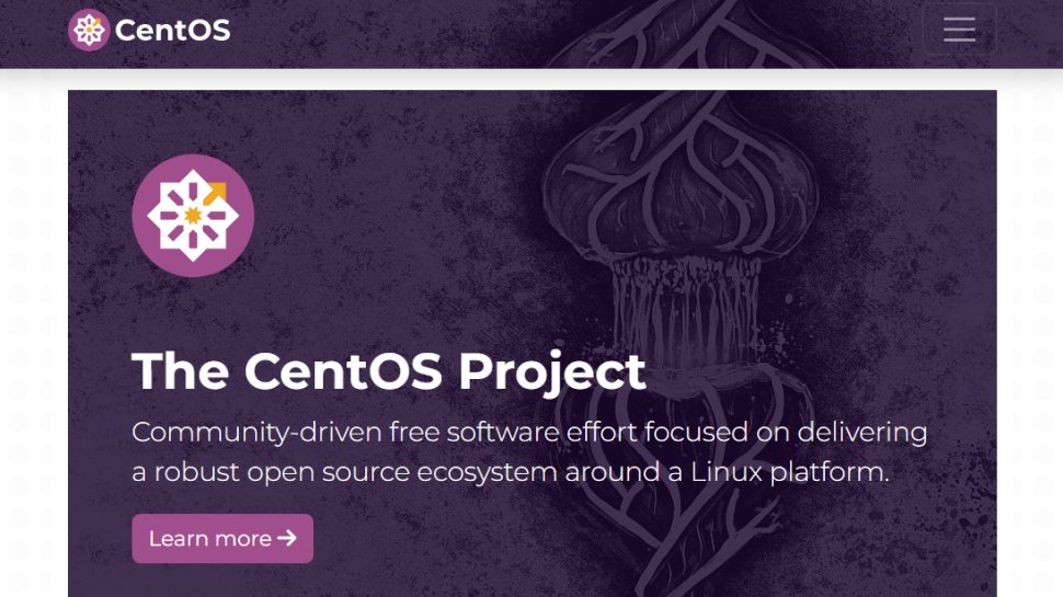 Website screenshot of CentOS Stream (August, 2025)