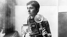 A photo taken of photographer Diane Arbus