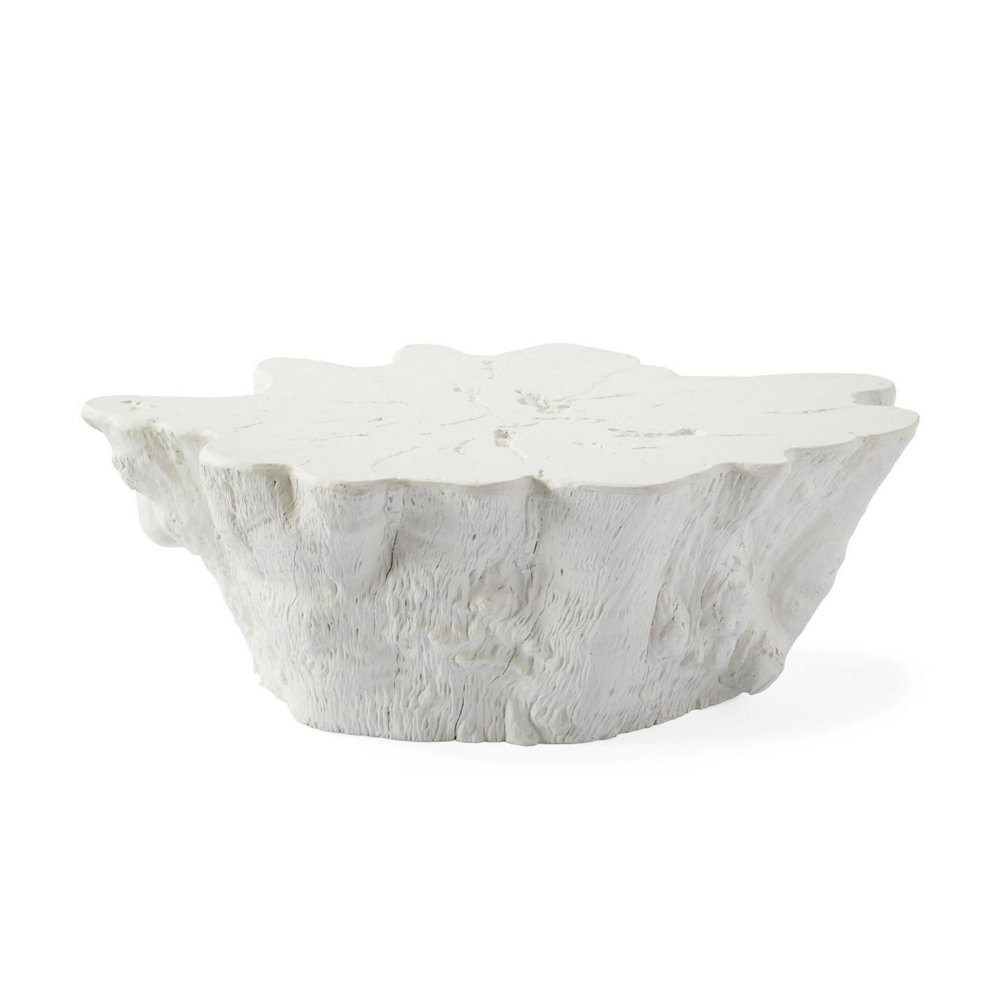 Tree root coffee table in white