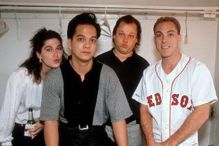 Pixies in the early 90s, L-R: Kim Deal, Joey Santiago, Frank Black (aka Black Francis) and David Lovering