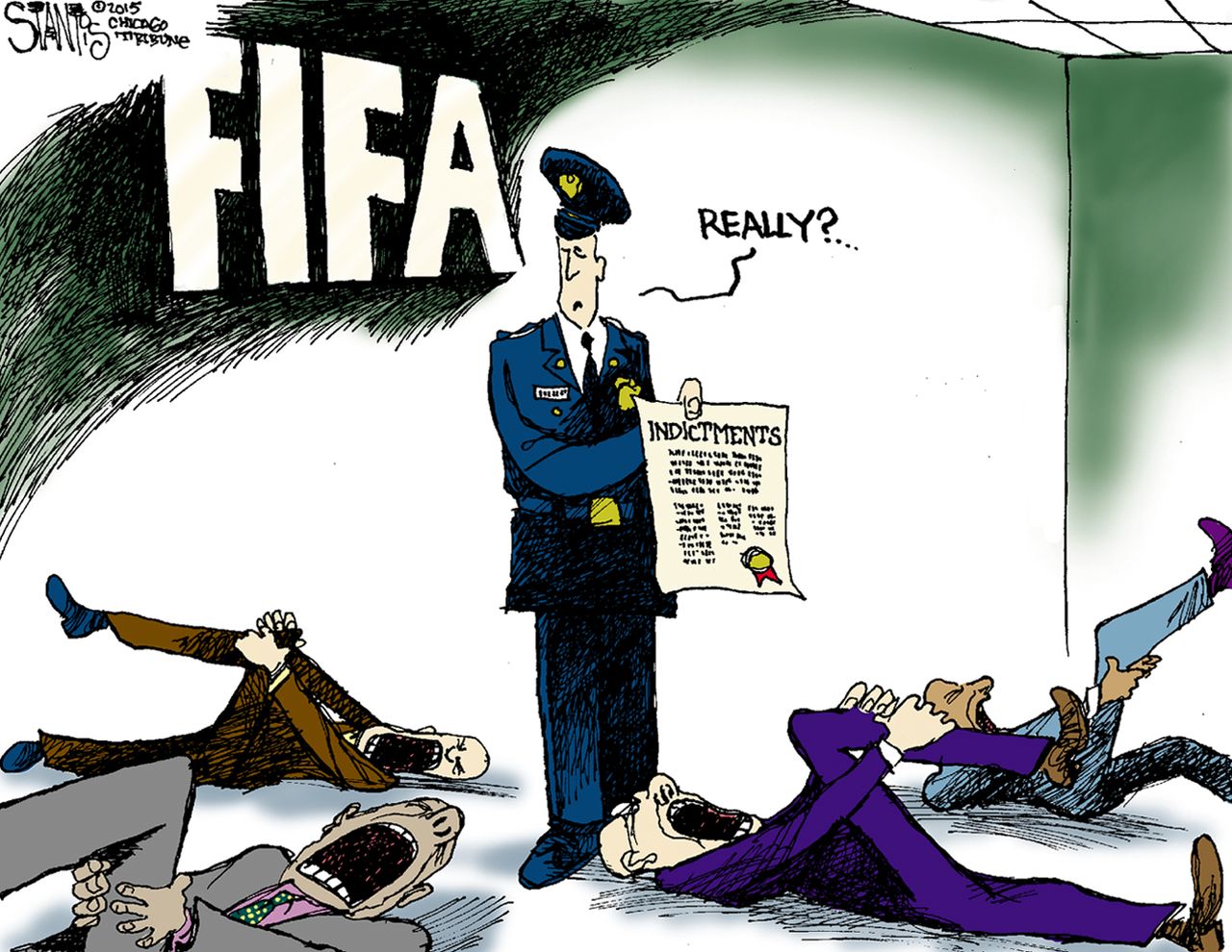 Editorial cartoon FIFA Corruption