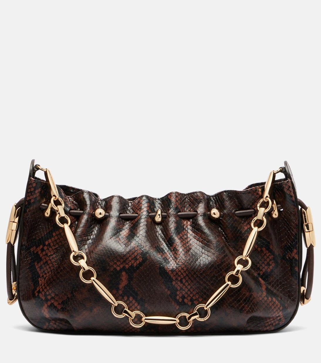 Halcyon Snake-Effect Leather Shoulder Bag