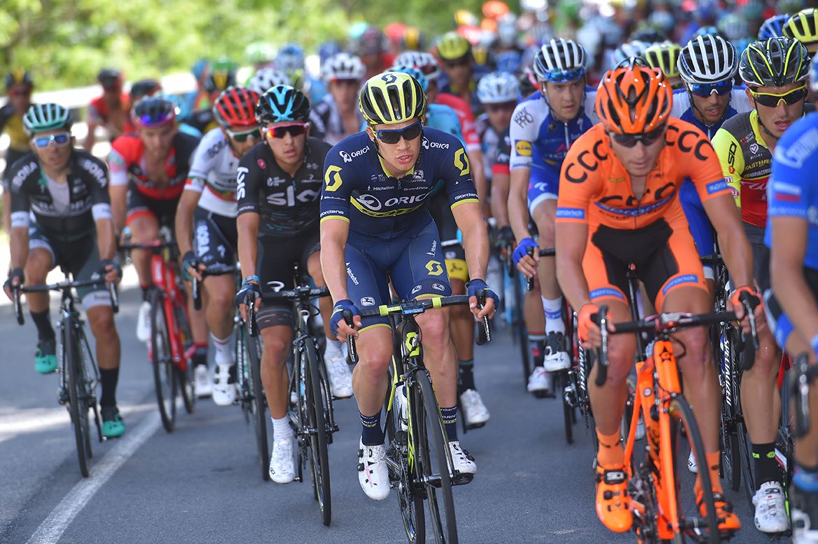 The peloton on stage 17 of the Giro d'Italia