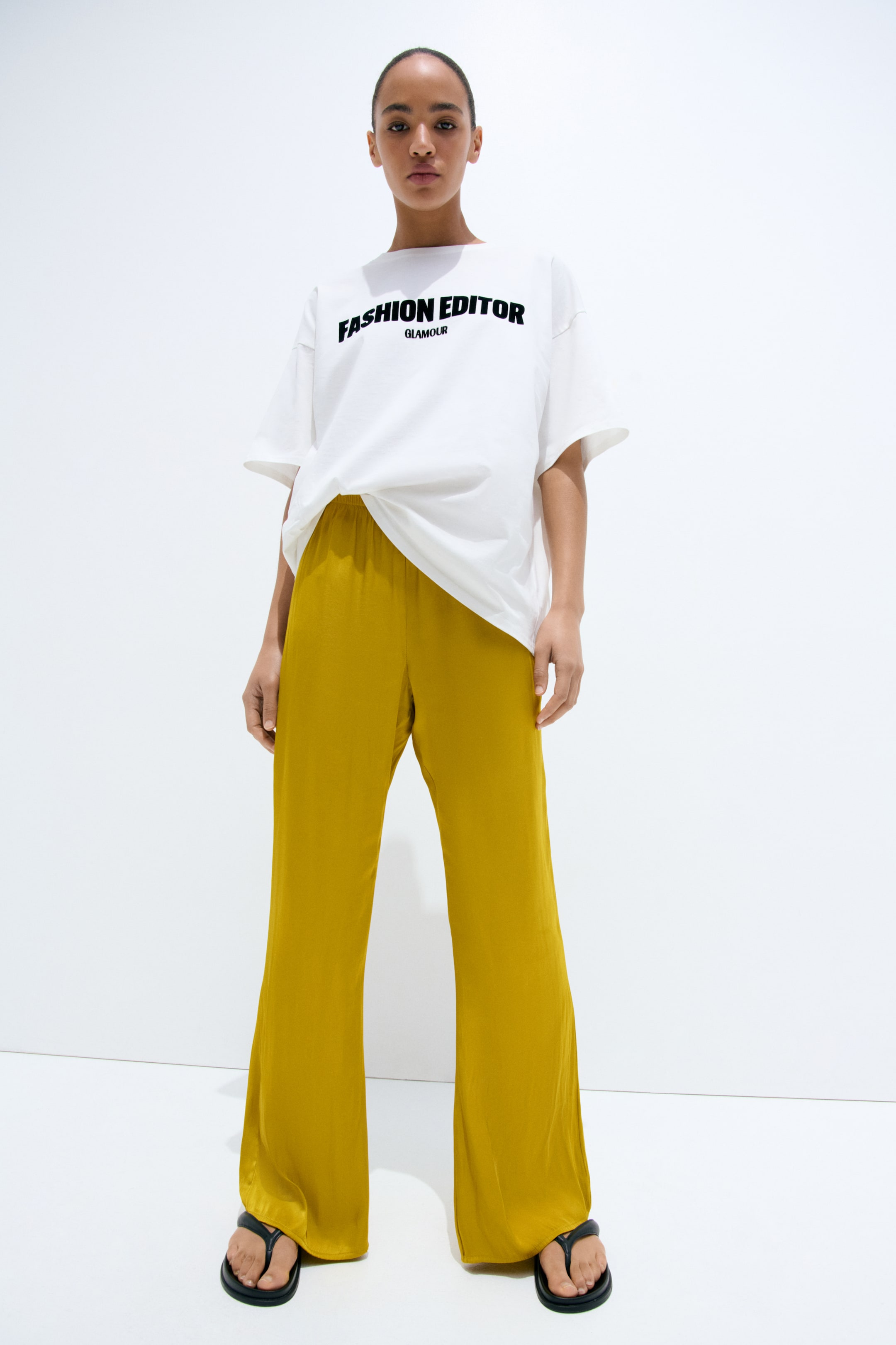Flared Satin Trousers