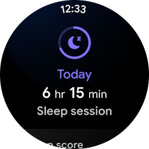 Sleep session on the Fitbit Wear OS app
