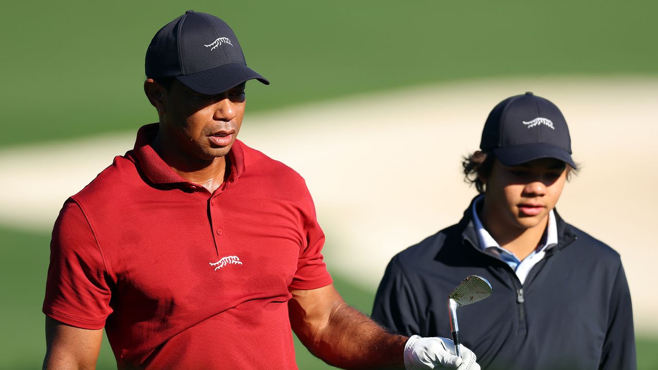 Tiger Woods and son Charlie at The Masters