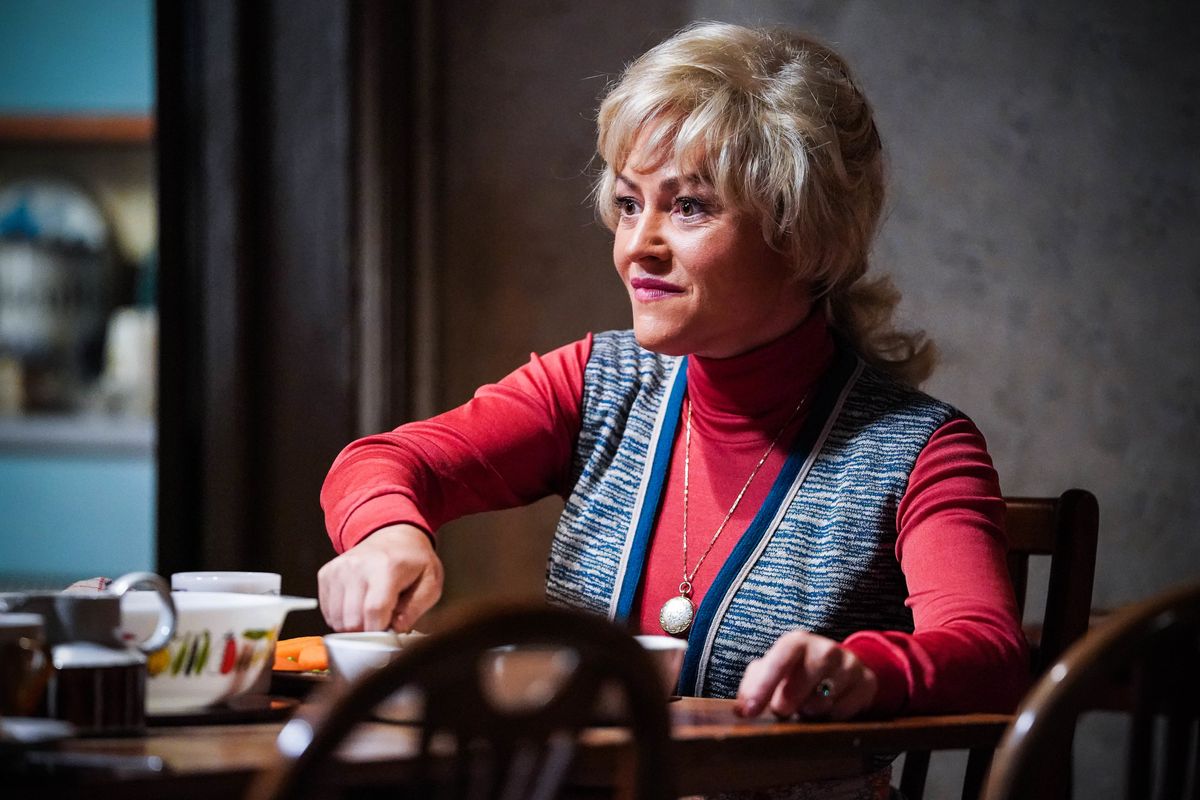 Jaime Winstone as a young Peggy Mitchell in EastEnders. 