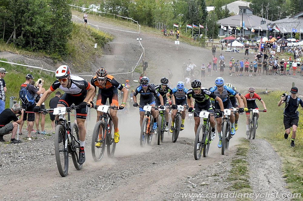 Peter Disera (Norco Factory Team) at the front at the start