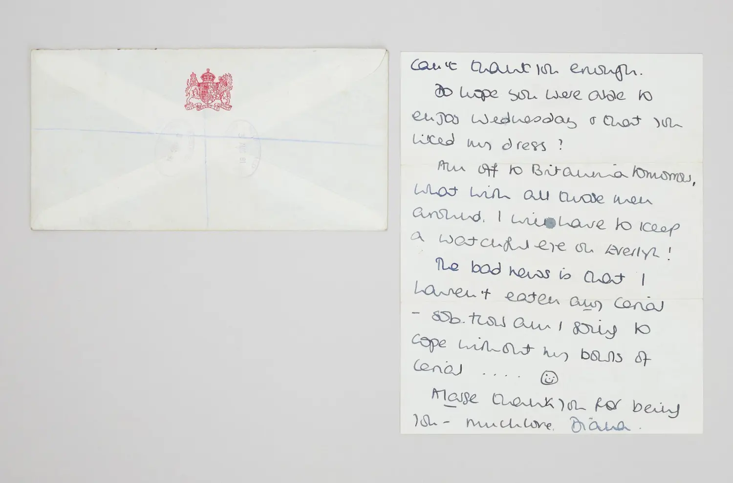A letter written by Princess Diana
