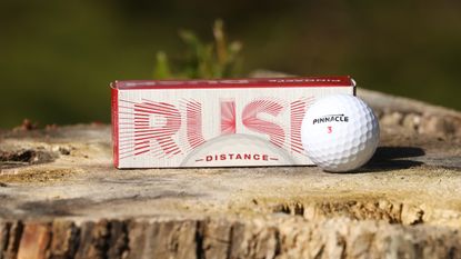 Pinnacle Rush golf ball and packet pictured