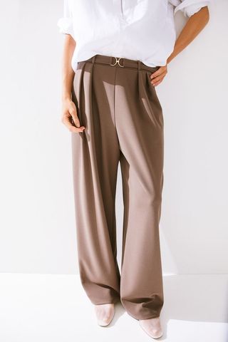 Buckle-Detail Dress Pants