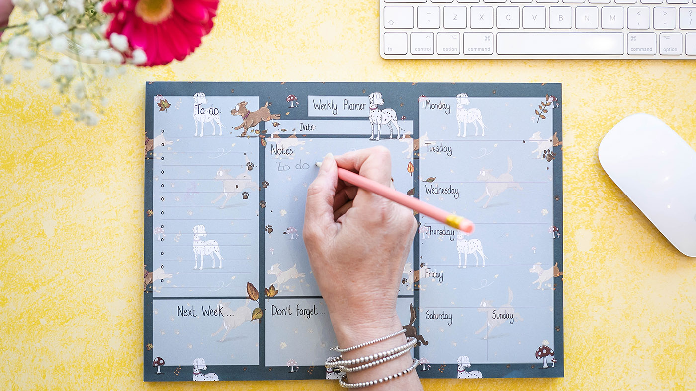 Emily Cole Muddy Paws desk planner