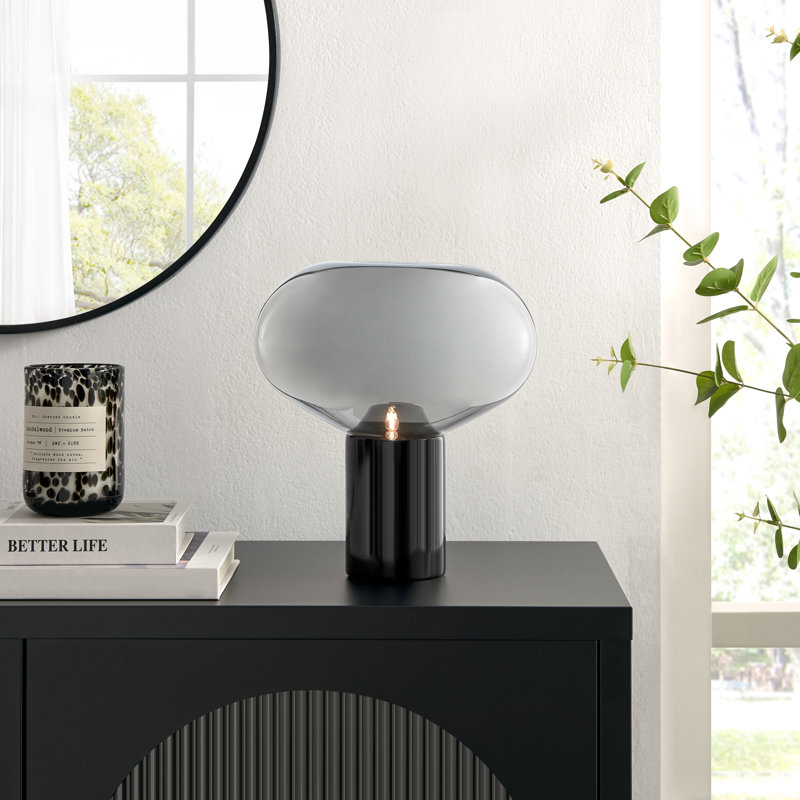 Metro Lane Brittine Frosted Glass & Metal Base Table Lamp - Sleek Modern Design Desk Lamp | Wayfair.co.uk