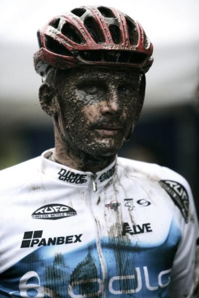 Pavel Boudny was covered with mud.