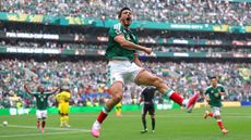 Raul Jimenez of Mexico celebrates scoring in the opening game of World Cup 2026