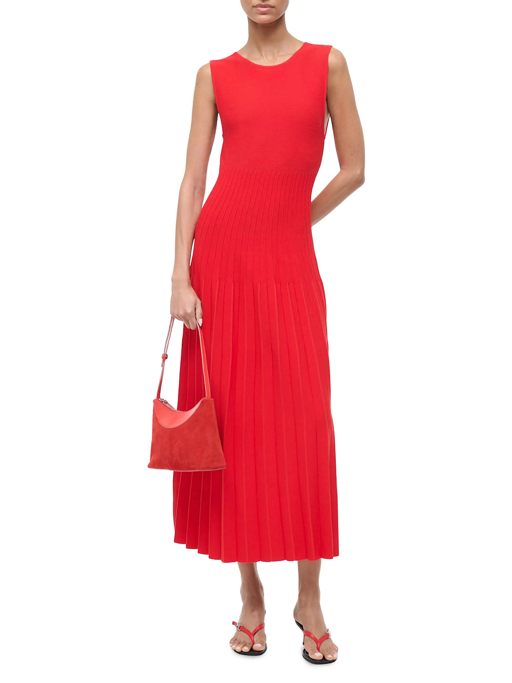 Elyse Pleated Midi-Dress